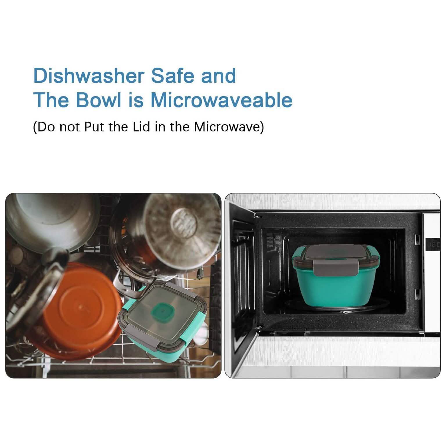 51oz Salad Bowl with Removable 3-Compartment Bento-Style Tray DailySale