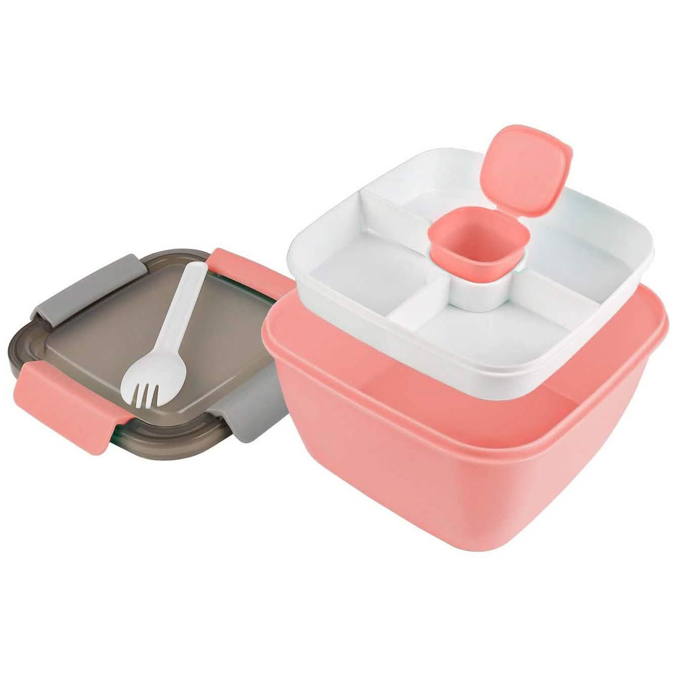 51oz Salad Bowl with Removable 3-Compartment Bento-Style Tray DailySale