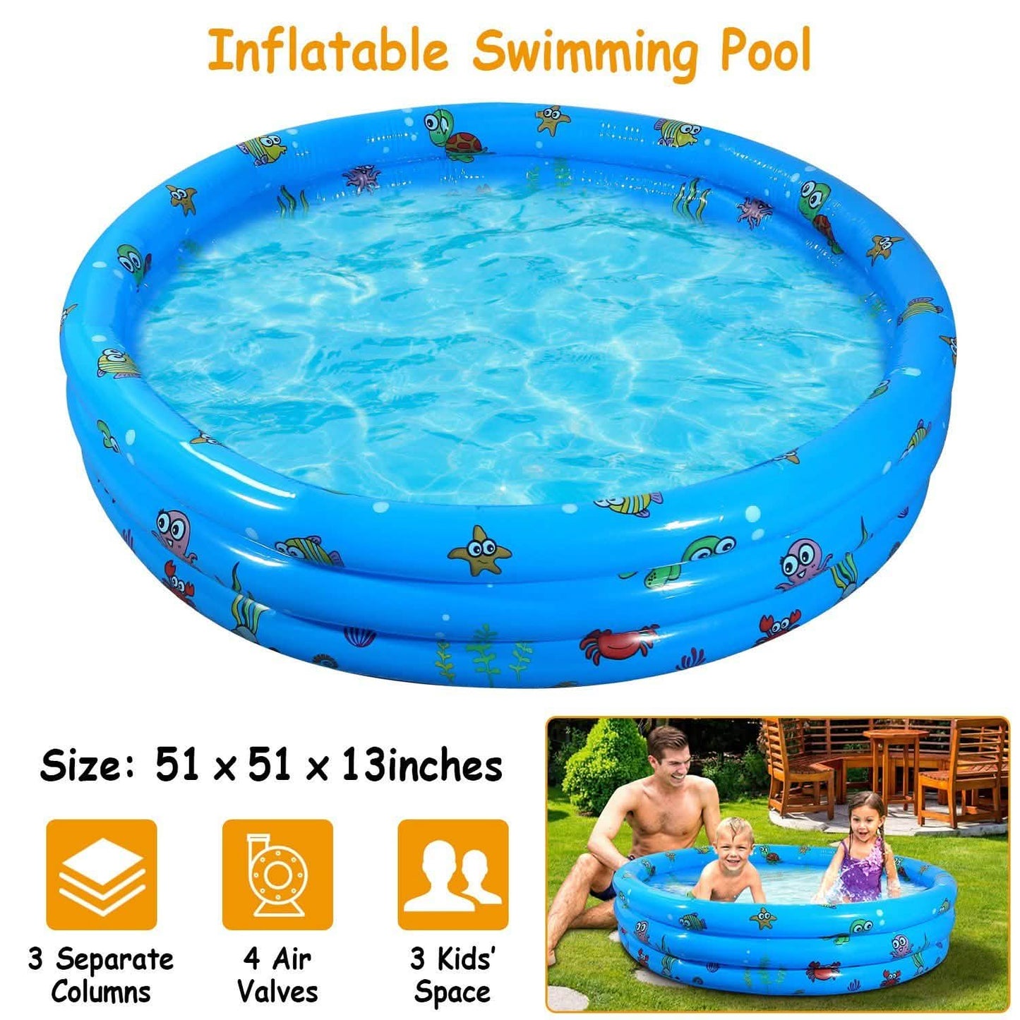 51x13" Inflatable Swimming Pool DailySale