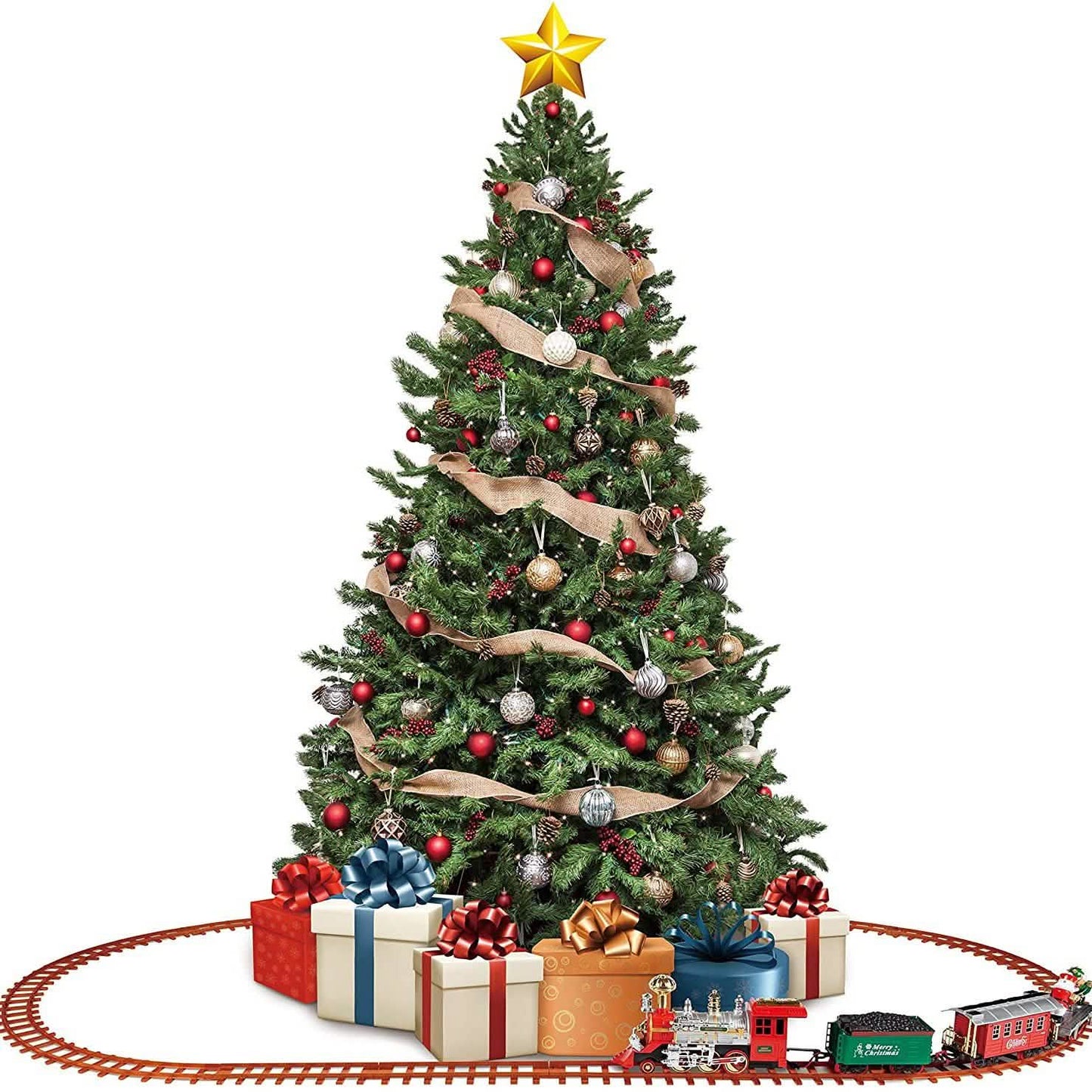 52-Piece Set: Santa's Choo Choo Electric Train with Working Light and Sound DailySale