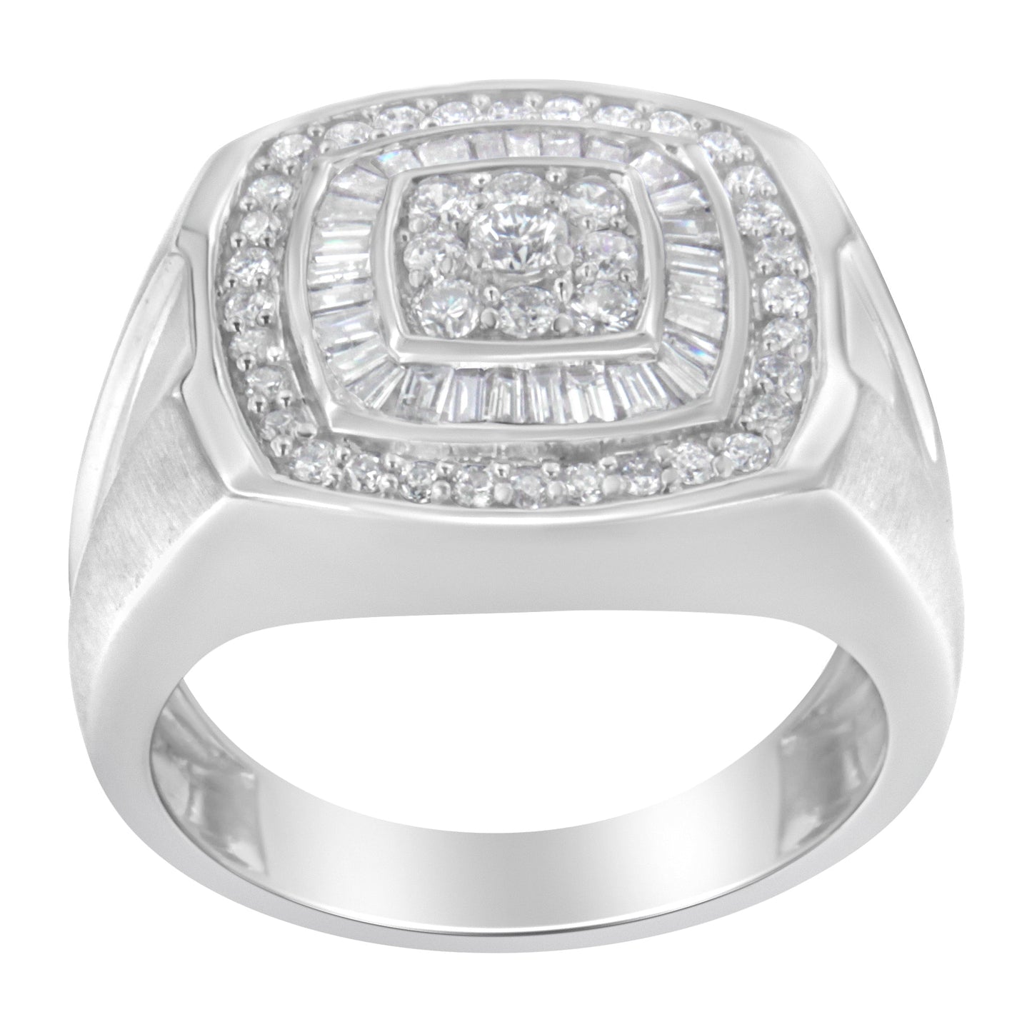 14K White Gold Men's Diamond Band Ring (1 cttw, H-I Color, SI1-SI2 Clarity) Bids.com