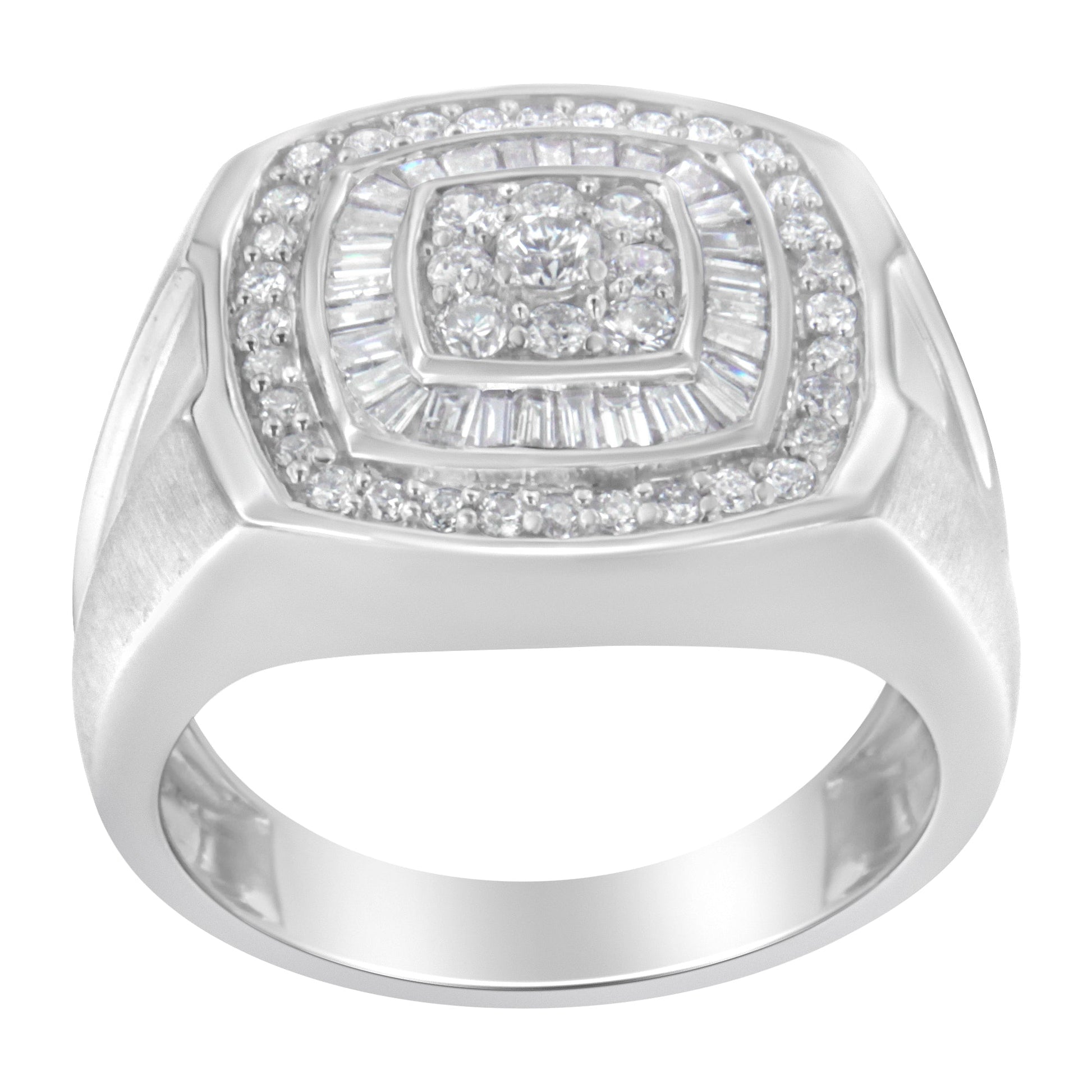 14K White Gold Men's Diamond Band Ring (1 cttw, H-I Color, SI1-SI2 Clarity) Bids.com