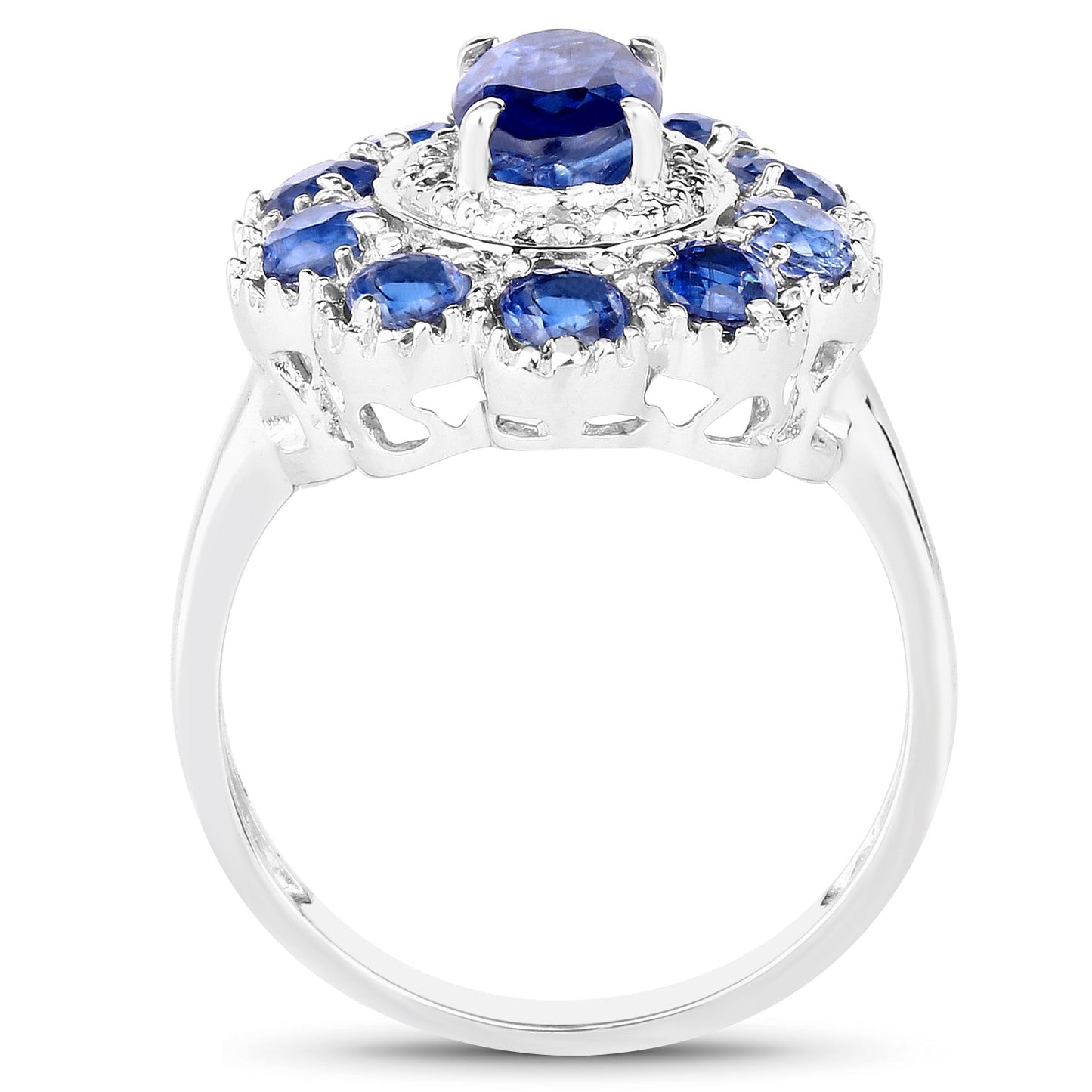 2.47 Carat Genuine Kyanite & White Topaz .925 Sterling Silver Ring Bids.com