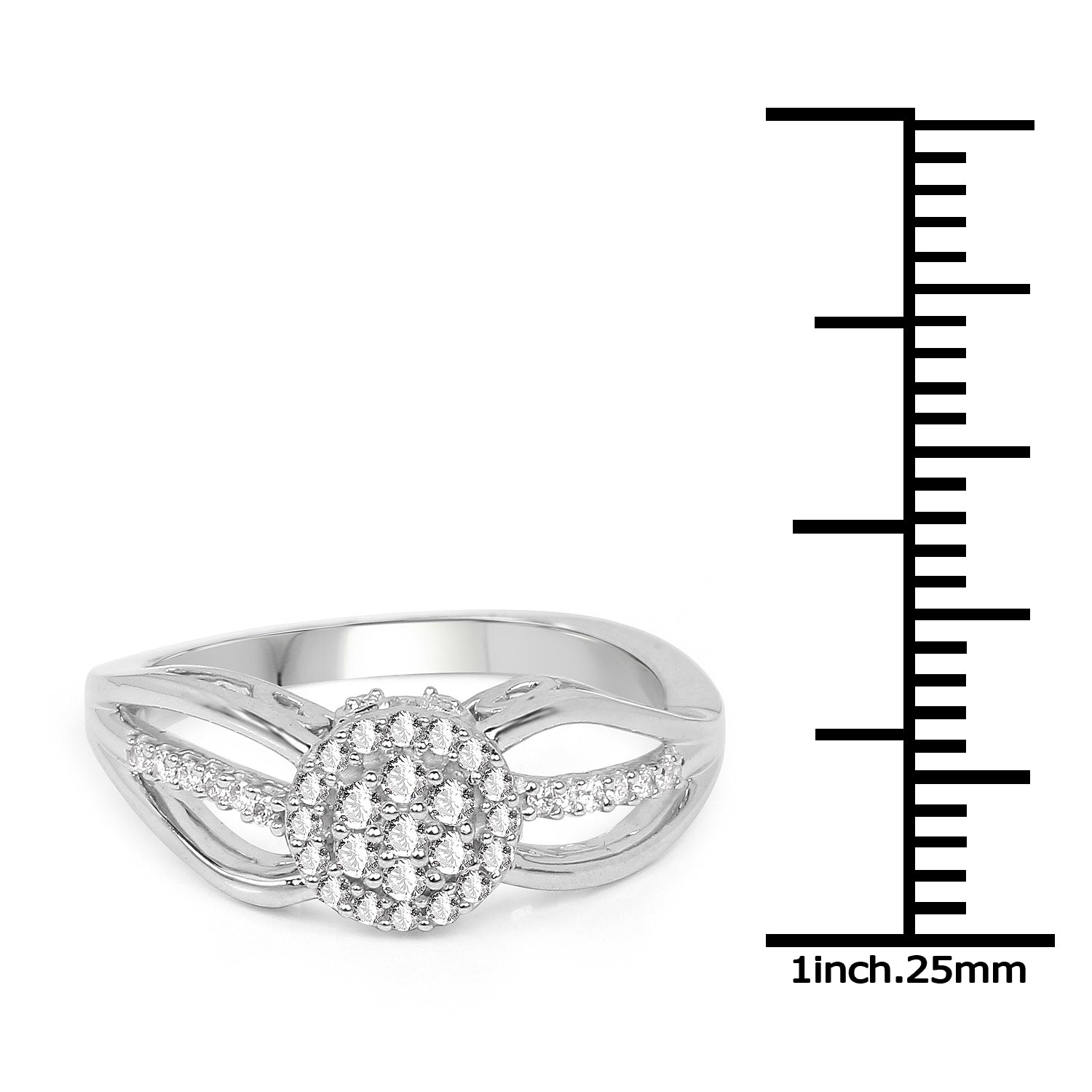 0.25 Carat Genuine White Diamond 14K White Gold Ring (E-F Color, SI Clarity) Bids.com