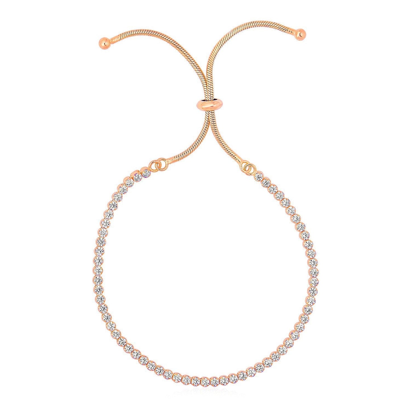 Adjustable Tennis Style Bracelet with Cubic Zirconia in Sterling Silver Bids.com