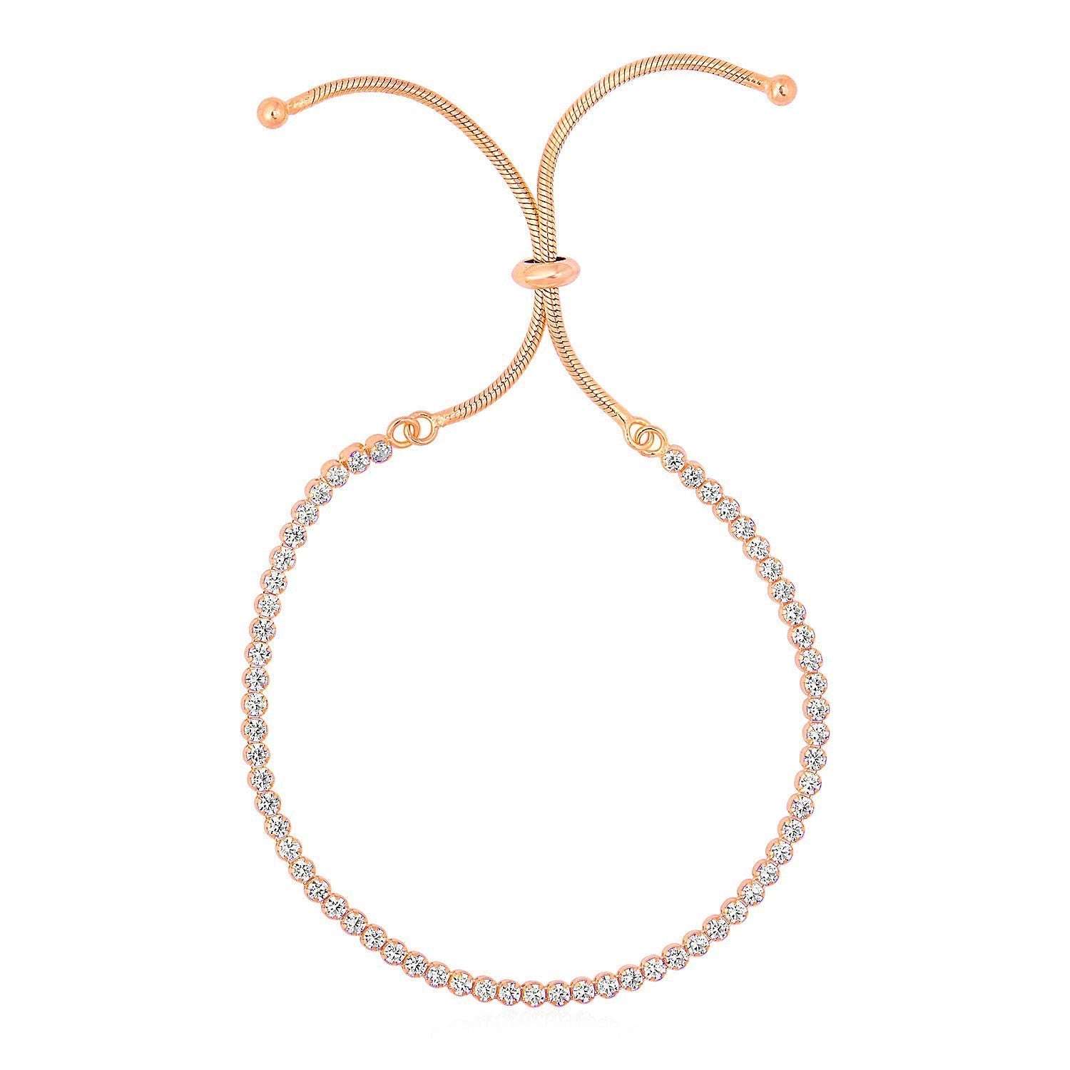 Adjustable Tennis Style Bracelet with Cubic Zirconia in Sterling Silver Bids.com