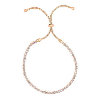 Adjustable Tennis Style Bracelet with Cubic Zirconia in Sterling Silver Bids.com