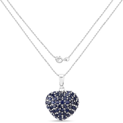 7.26 Carat Genuine Blue Sapphire .925 Sterling Silver Pendant Bids.com