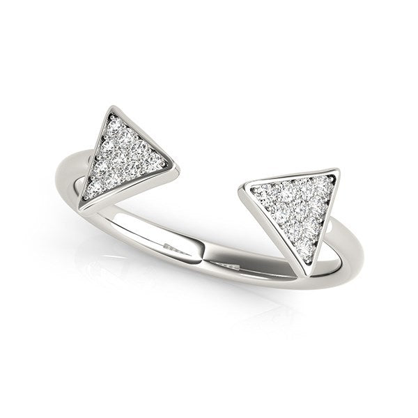 14k White Gold Diamond Arrowhead Open Ring (1/5 cttw) Bids.com