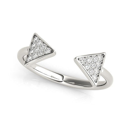 14k White Gold Diamond Arrowhead Open Ring (1/5 cttw) Bids.com