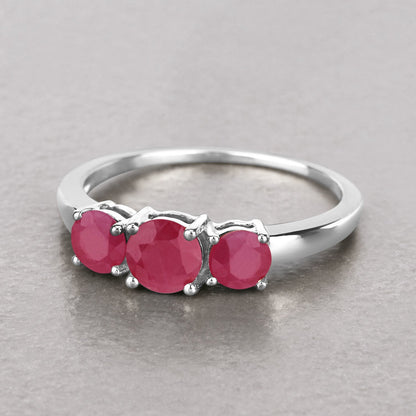 1.15 Carat Genuine Ruby 14K White Gold Ring Bids.com