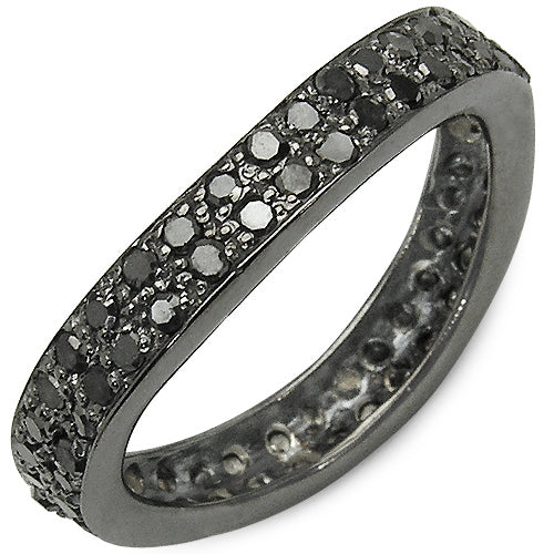 1.11 Carat Genuine Black Diamond .925 Sterling Silver Ring Bids.com