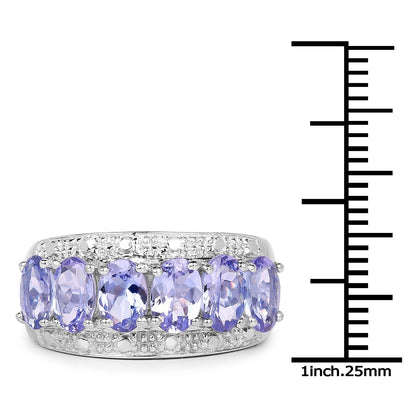 2.64 Carat Genuine Tanzanite .925 Sterling Silver Ring Bids.com