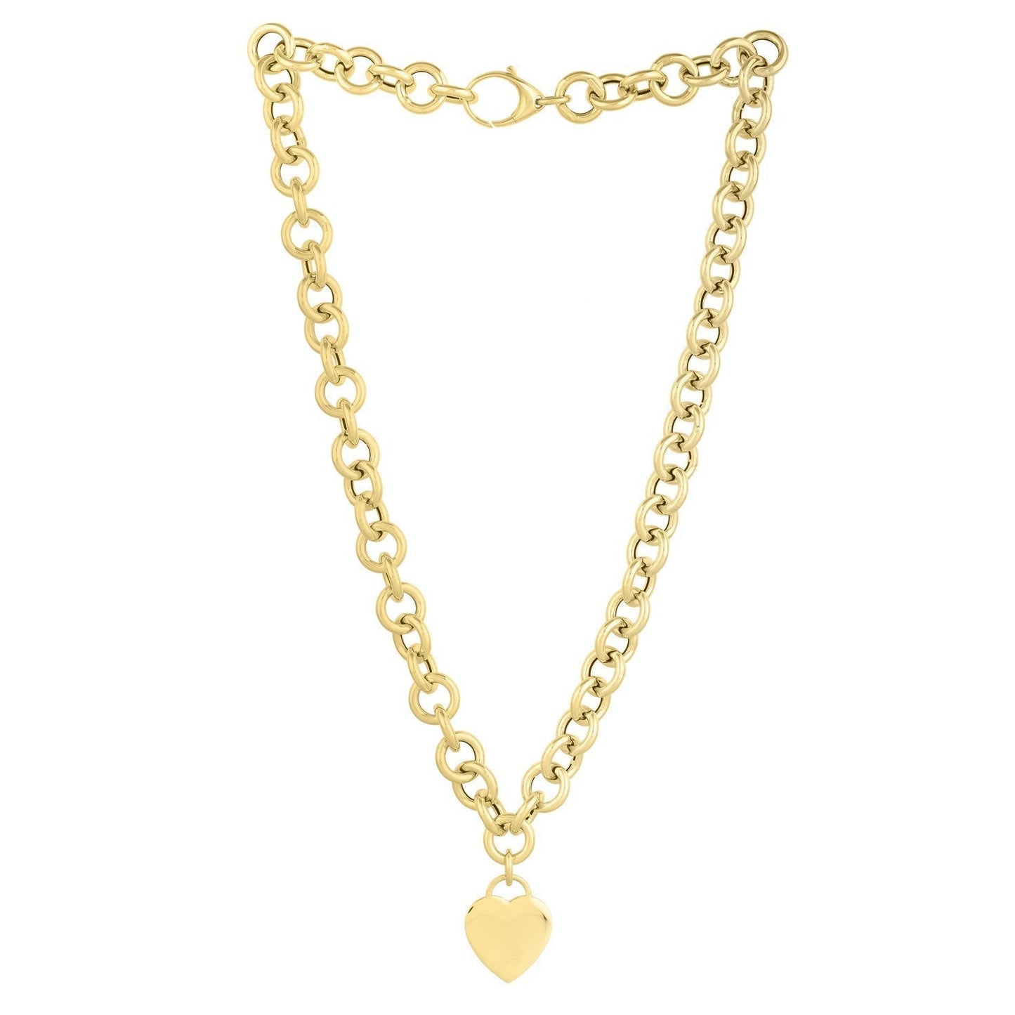 14k Yellow Gold Rolo Link Necklace (11.40 mm) Bids.com