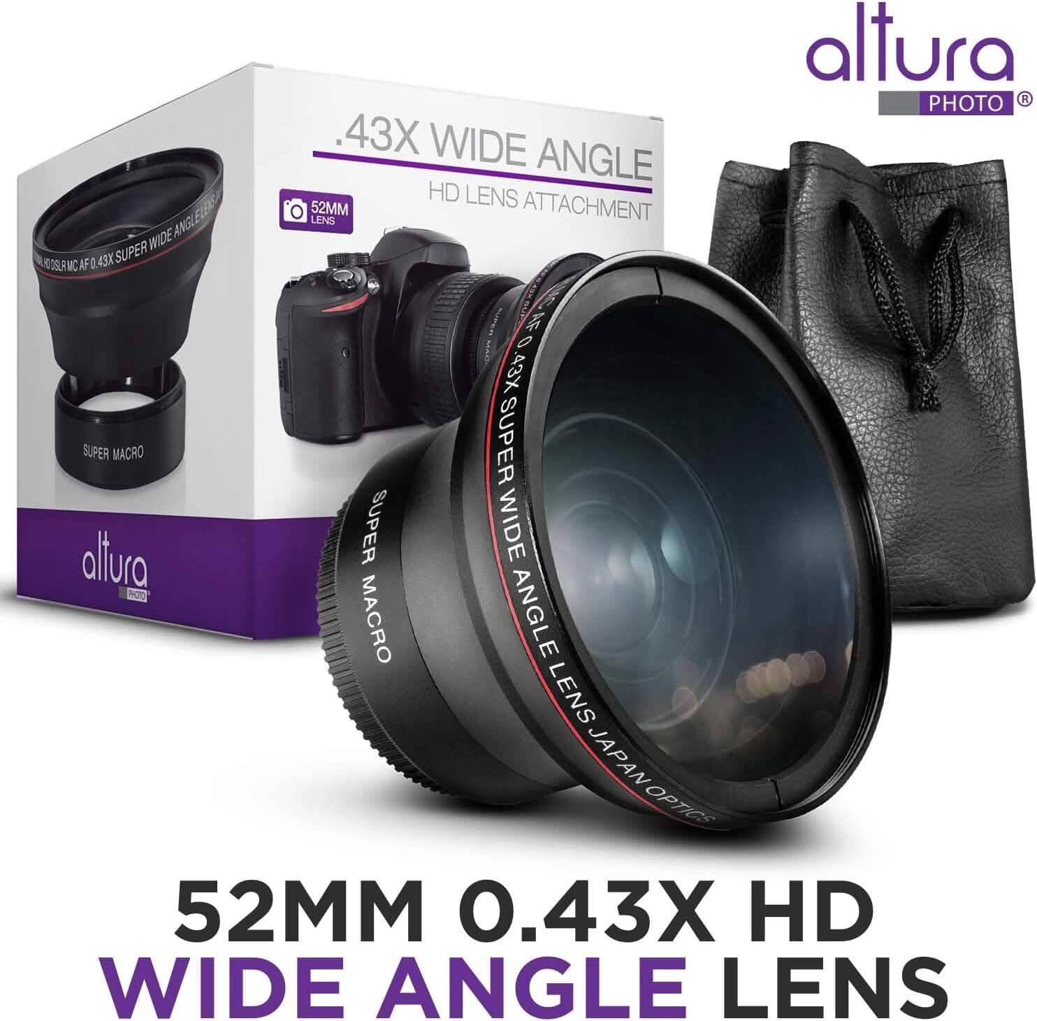 52MM 0.43x Altura Photo Professional HD Wide Angle Lens (w/Macro Portion) for Nikon  (Refurbished) DailySale