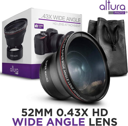 52MM 0.43x Altura Photo Professional HD Wide Angle Lens (w/Macro Portion) for Nikon  (Refurbished) DailySale