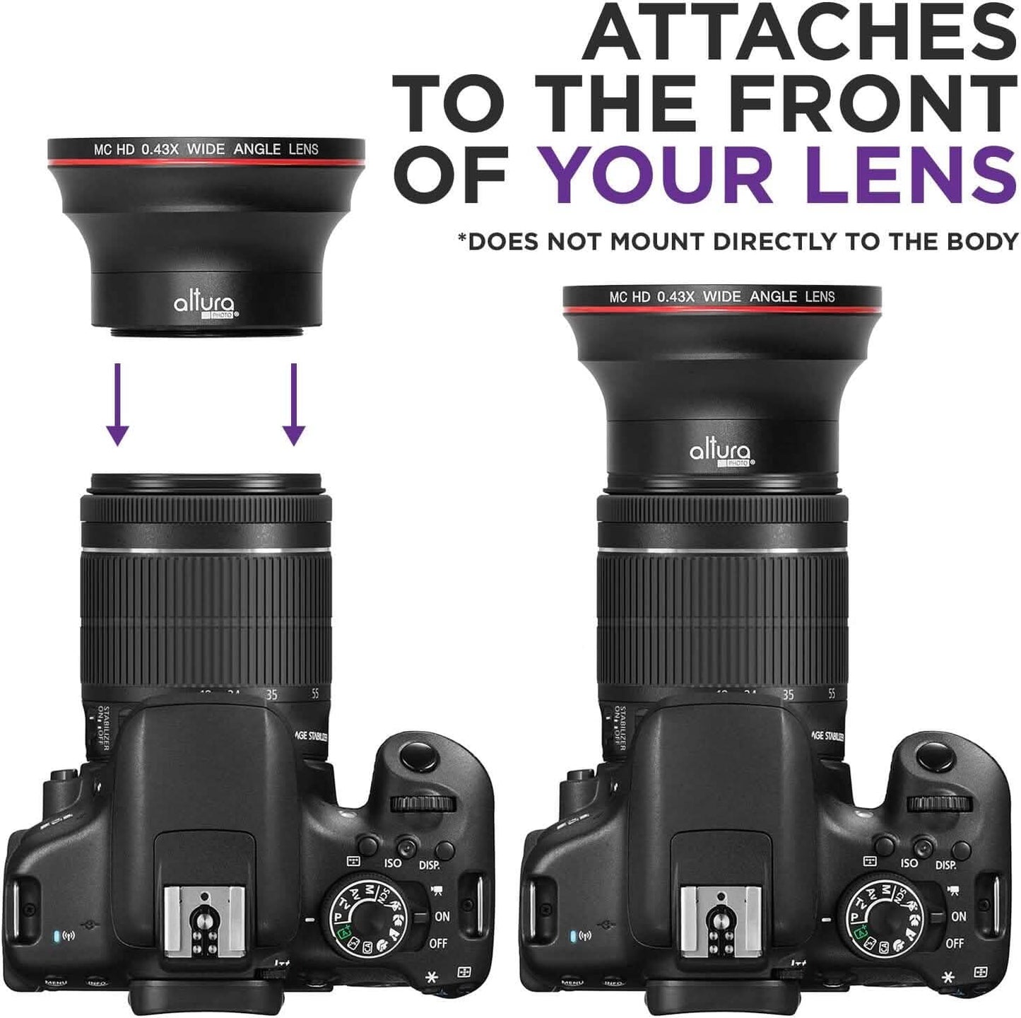 52MM 0.43x Altura Photo Professional HD Wide Angle Lens (w/Macro Portion) for Nikon  (Refurbished) DailySale