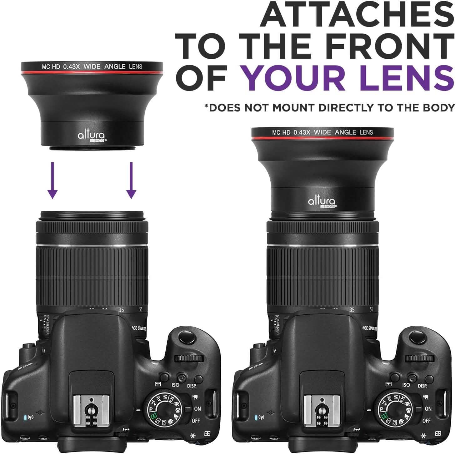 52MM 0.43x Altura Photo Professional HD Wide Angle Lens (w/Macro Portion) for Nikon  (Refurbished) DailySale