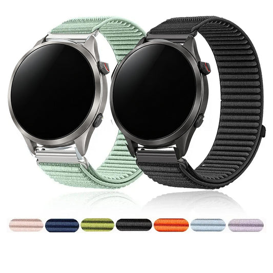 Amazfit Balance, GTR, GTS & Bip Breathable Nylon Loop Band, 20 Colors BandsCo Straps