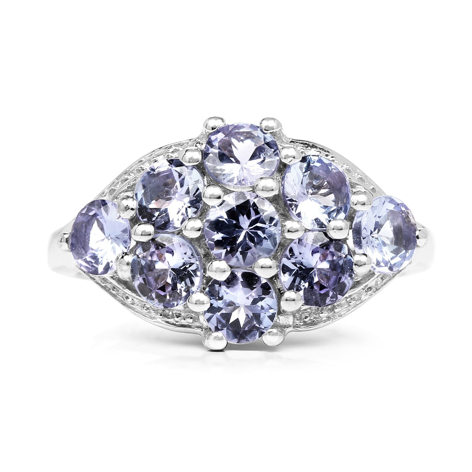 2.07 Carat Genuine Tanzanite .925 Sterling Silver Ring Bids.com