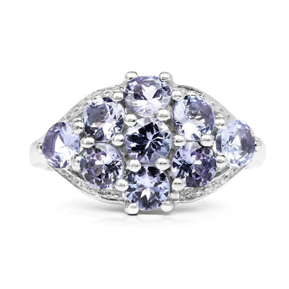 2.07 Carat Genuine Tanzanite .925 Sterling Silver Ring Bids.com