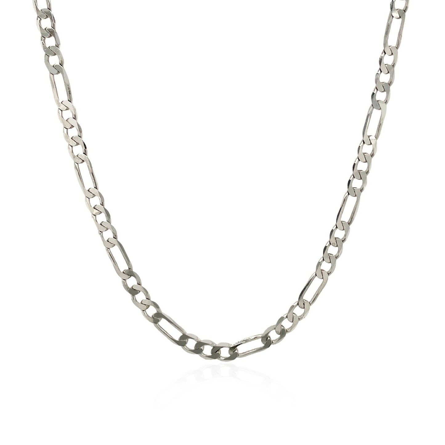 3.0mm 14k White Gold Solid Figaro Chain Bids.com