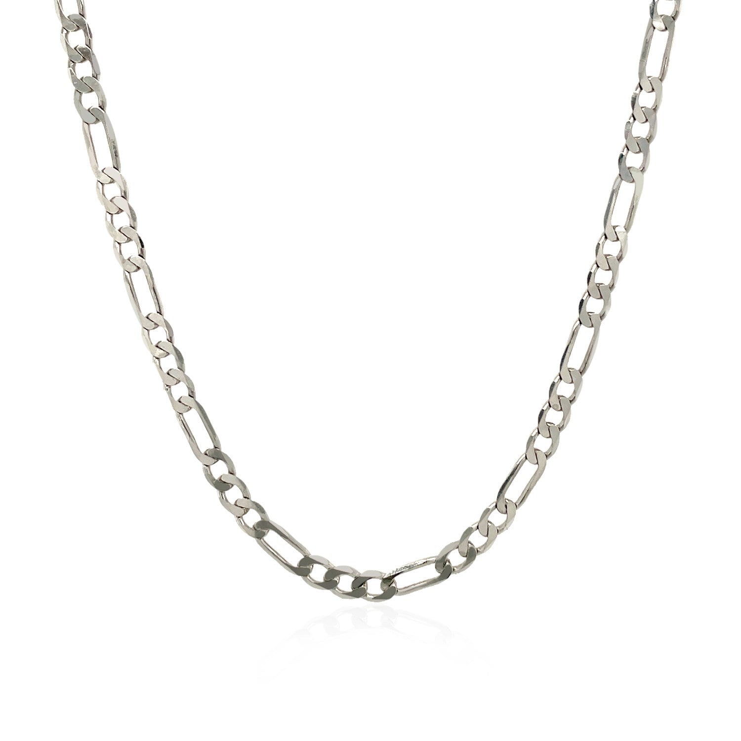 3.0mm 14k White Gold Solid Figaro Chain Bids.com