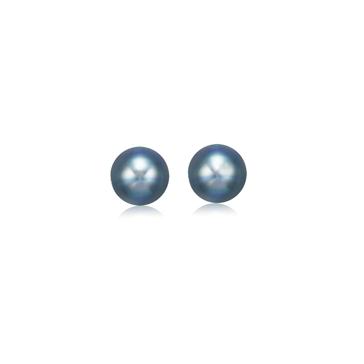 14k Yellow Gold Cultured Black Pearl Stud Earrings (7.0 mm) Bids.com