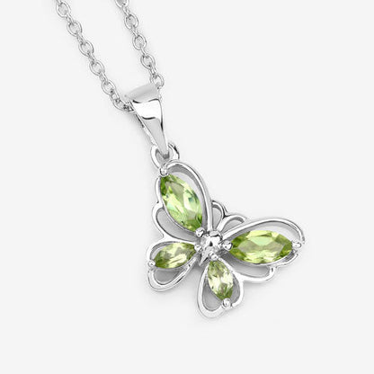 0.64 Carat Genuine Peridot .925 Sterling Silver Pendant Bids.com