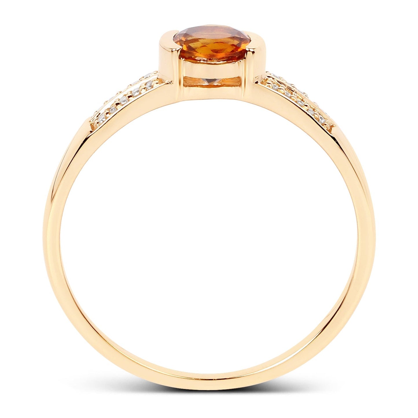 0.51 Carat Genuine Citrine and White Diamond 14K Yellow Gold Ring Bids.com