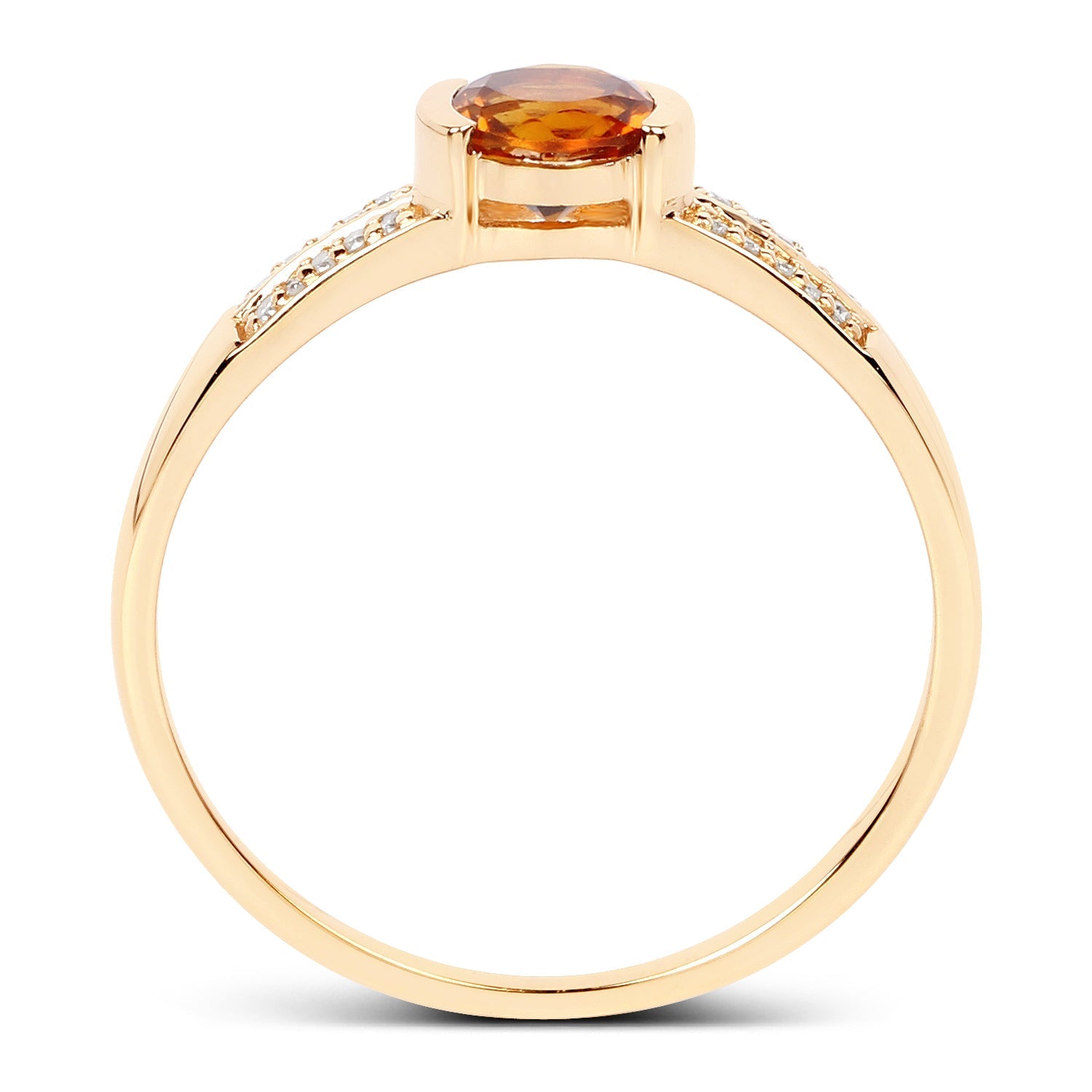 0.51 Carat Genuine Citrine and White Diamond 14K Yellow Gold Ring Bids.com