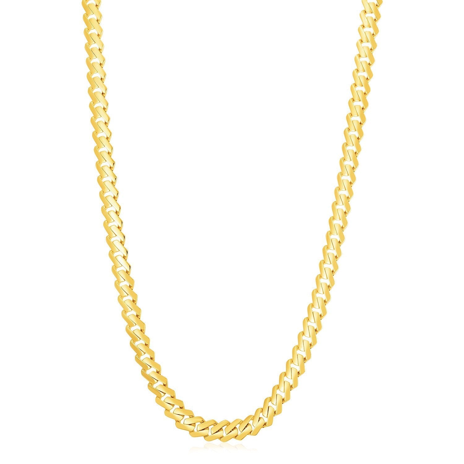 14k Yellow Gold High Polish Modern Lite Edge Chain (8.0mm) Bids.com