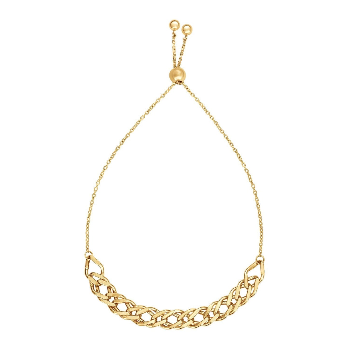Adjustable Chain Bracelet in 14k Yellow Gold Bids.com