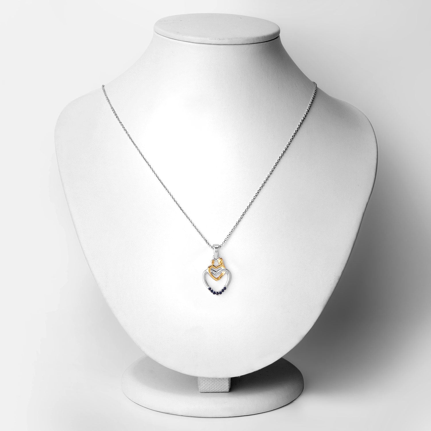 0.14 Carat Genuine Blue Sapphire .925 Sterling Silver Pendant Bids.com