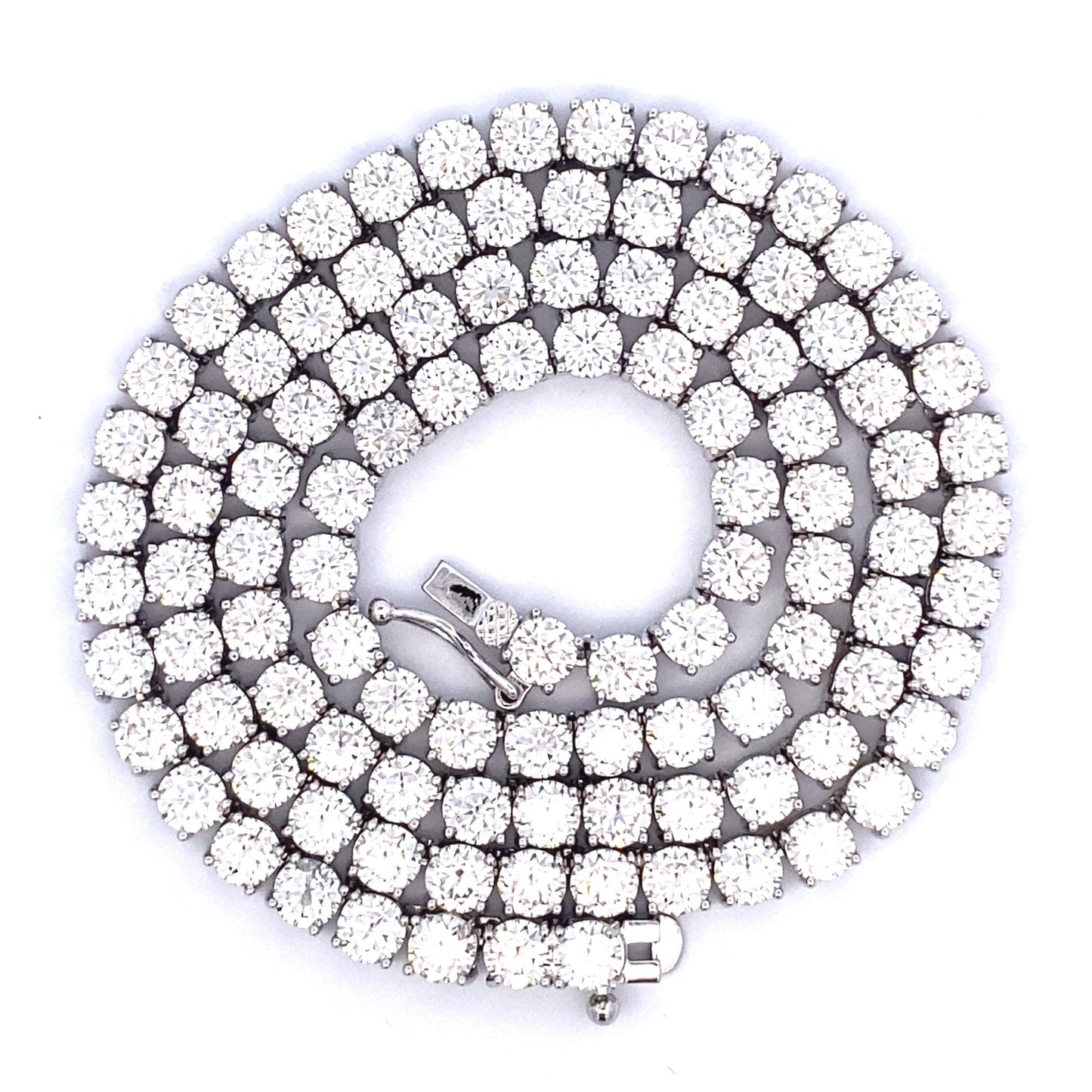 45.00ct Moissanite Tennis Necklace Sterling Silver Bids.com