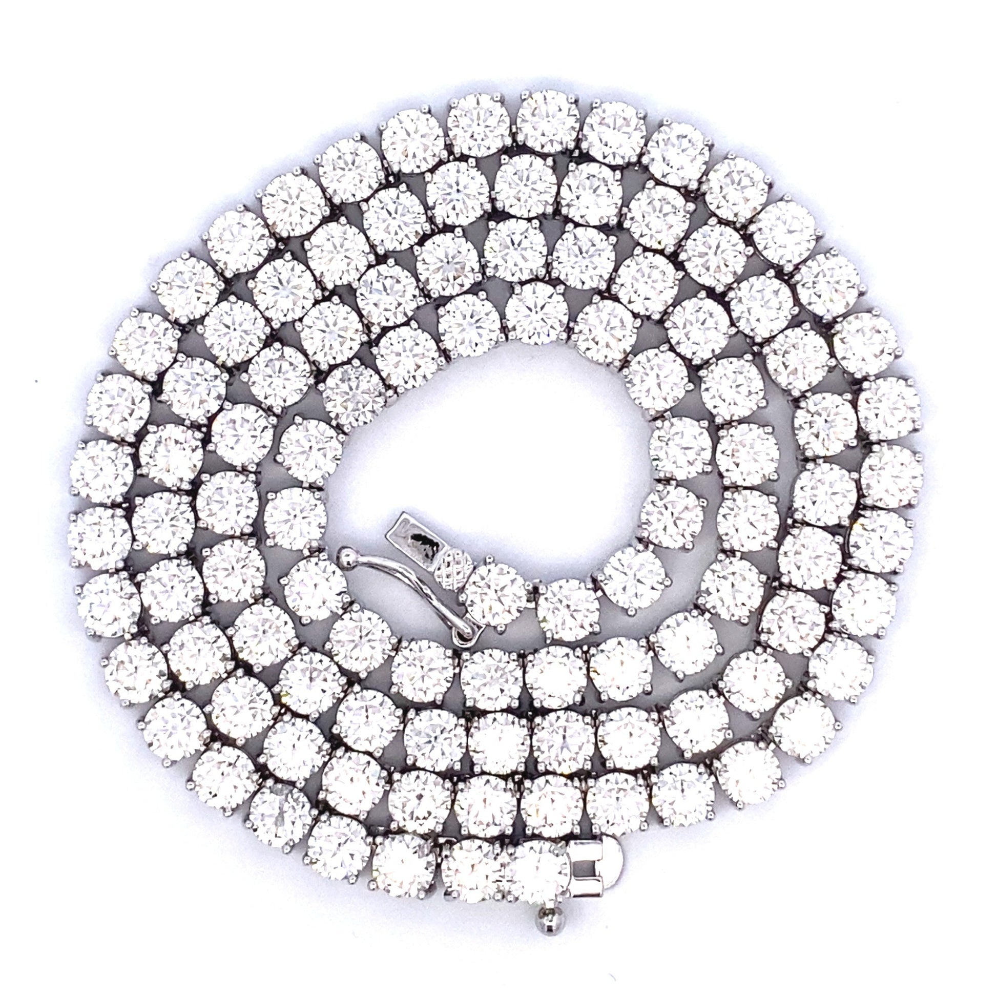 45.00ct Moissanite Tennis Necklace Sterling Silver Bids.com