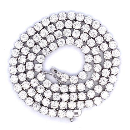 45.00ct Moissanite Tennis Necklace Sterling Silver Bids.com