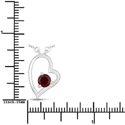 0.60 Carat Genuine Garnet .925 Sterling Silver Necklace Bids.com