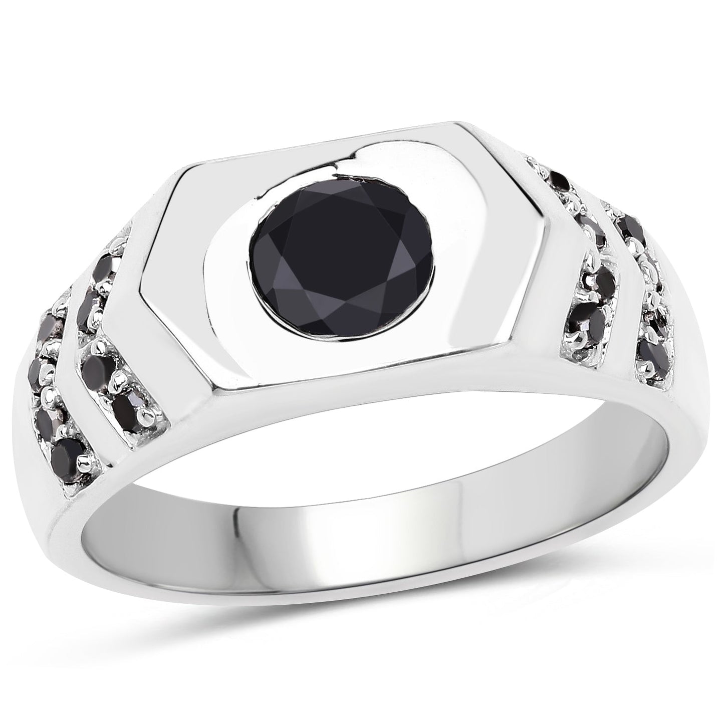 1.53 Carat Genuine Black Diamond .925 Sterling Silver Ring Bids.com