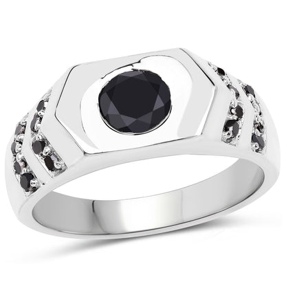 1.53 Carat Genuine Black Diamond .925 Sterling Silver Ring Bids.com
