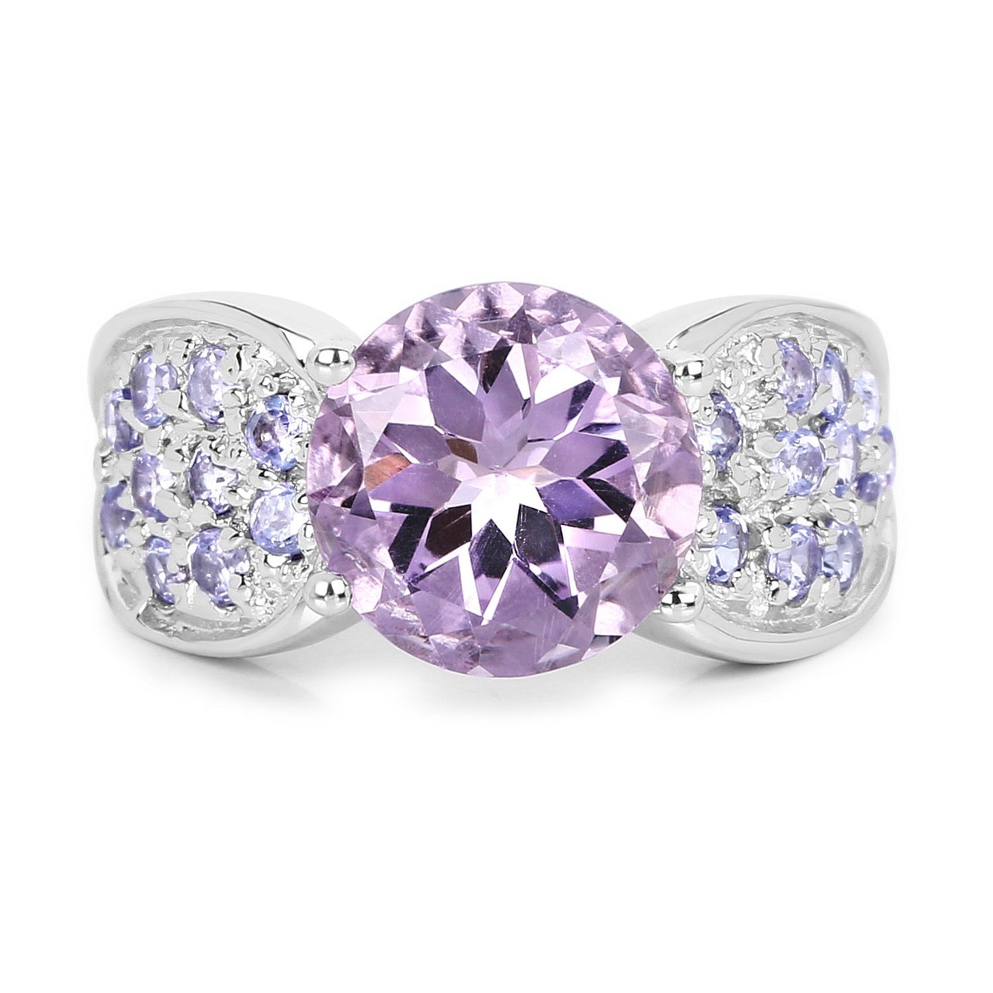 4.07 Carat Genuine Amethyst & Tanzanite .925 Sterling Silver Ring Bids.com