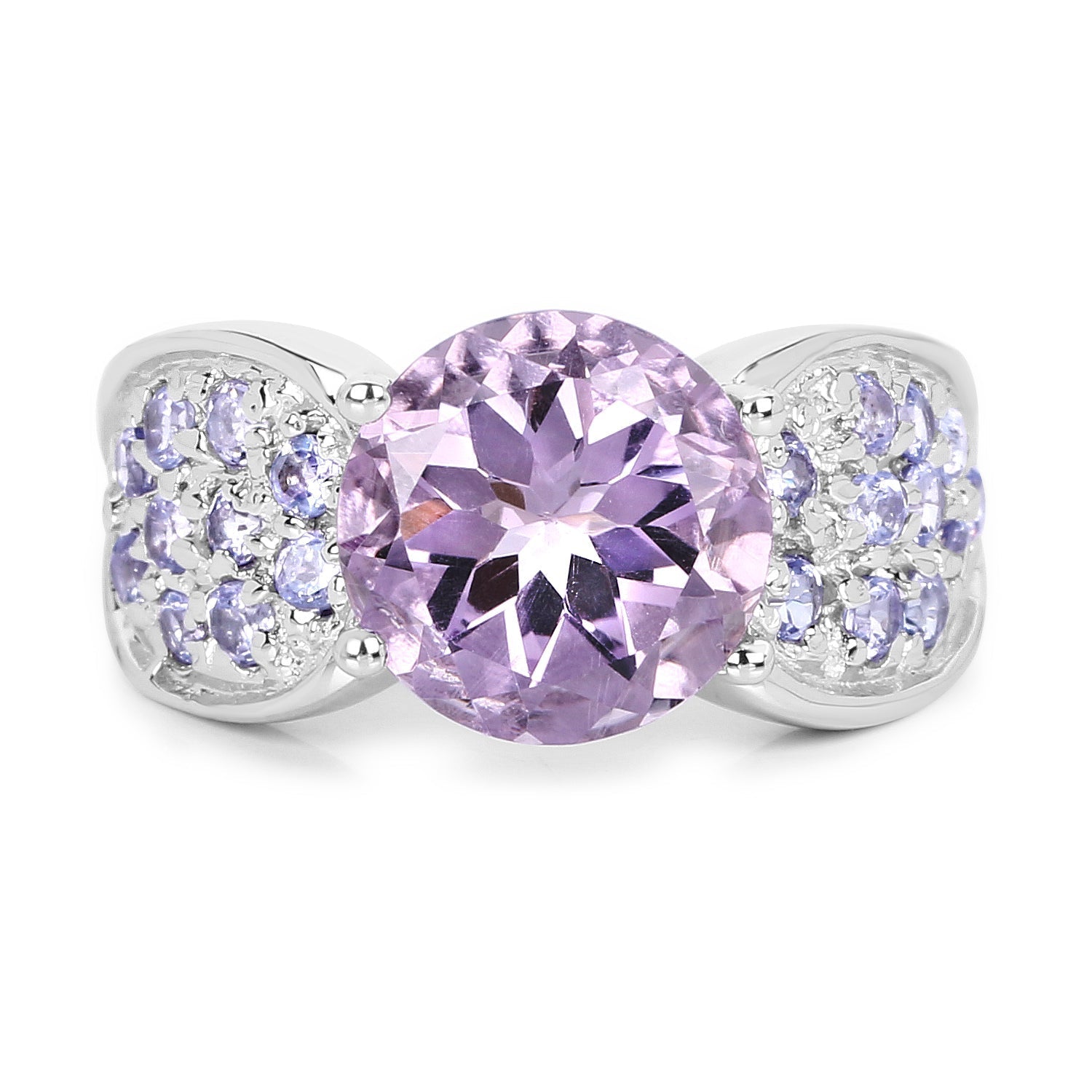 4.07 Carat Genuine Amethyst & Tanzanite .925 Sterling Silver Ring Bids.com