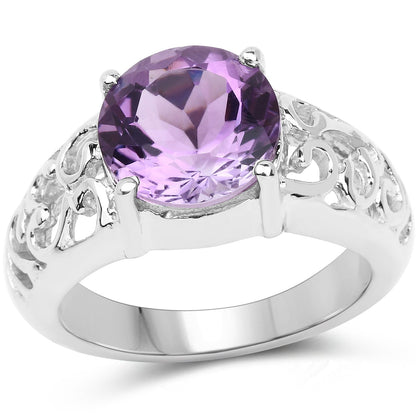 3.30 Carat Genuine Amethyst .925 Sterling Silver Ring Bids.com