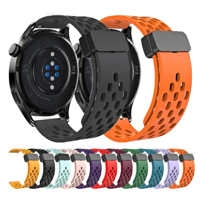 Amazfit Balance, GTR, GTS & Bip Vented Silicone Band, Magnetic Clasp BandsCo Straps