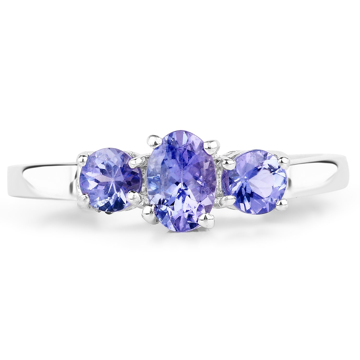 0.90 Carat Genuine Tanzanite .925 Sterling Silver Ring Bids.com
