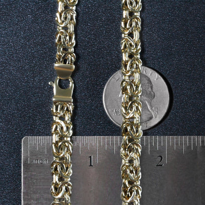 14k Yellow Gold Byzantine Motif Chain Necklace Bids.com