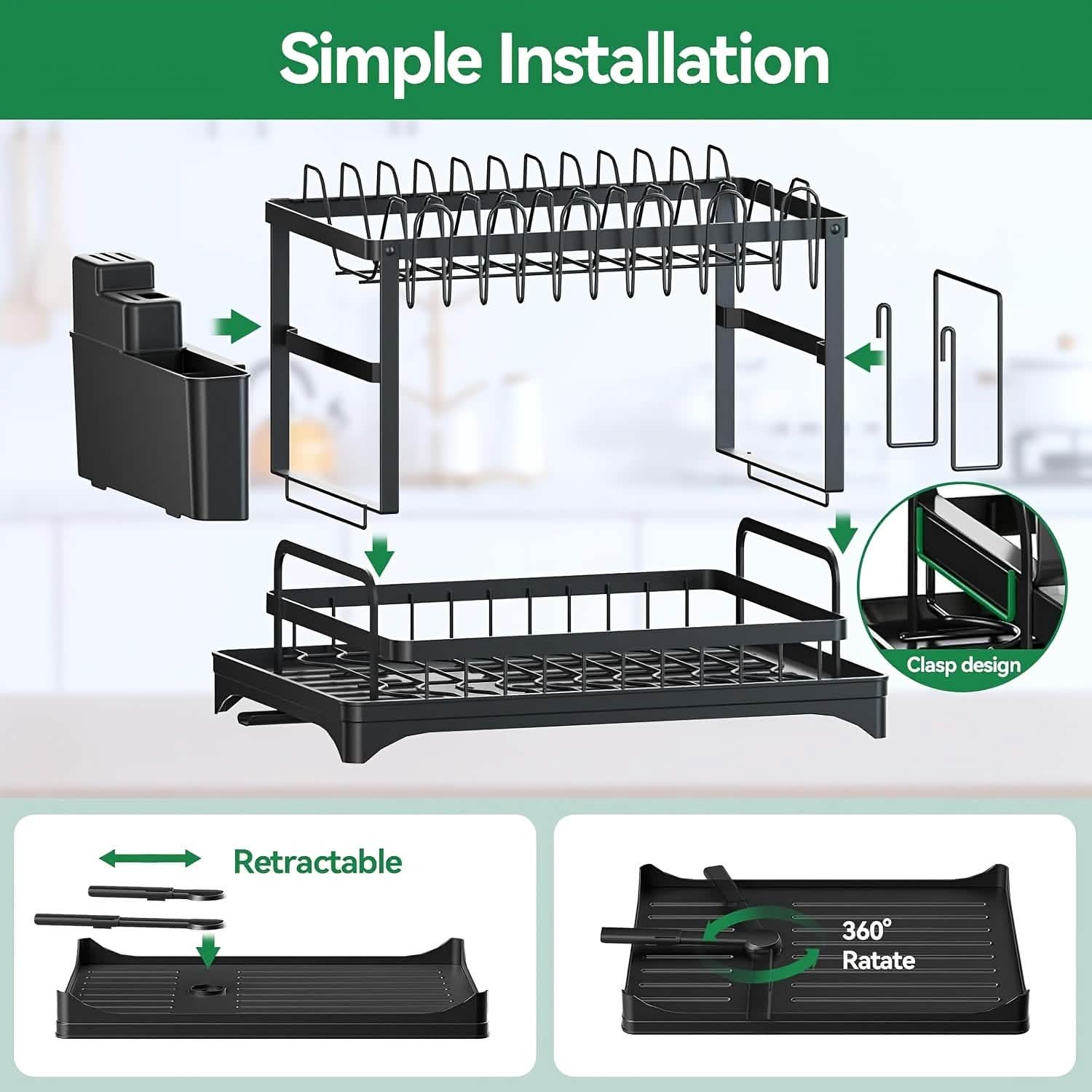 Black Metal Dish Rack – 2-Layer / 3-Layer DailySale