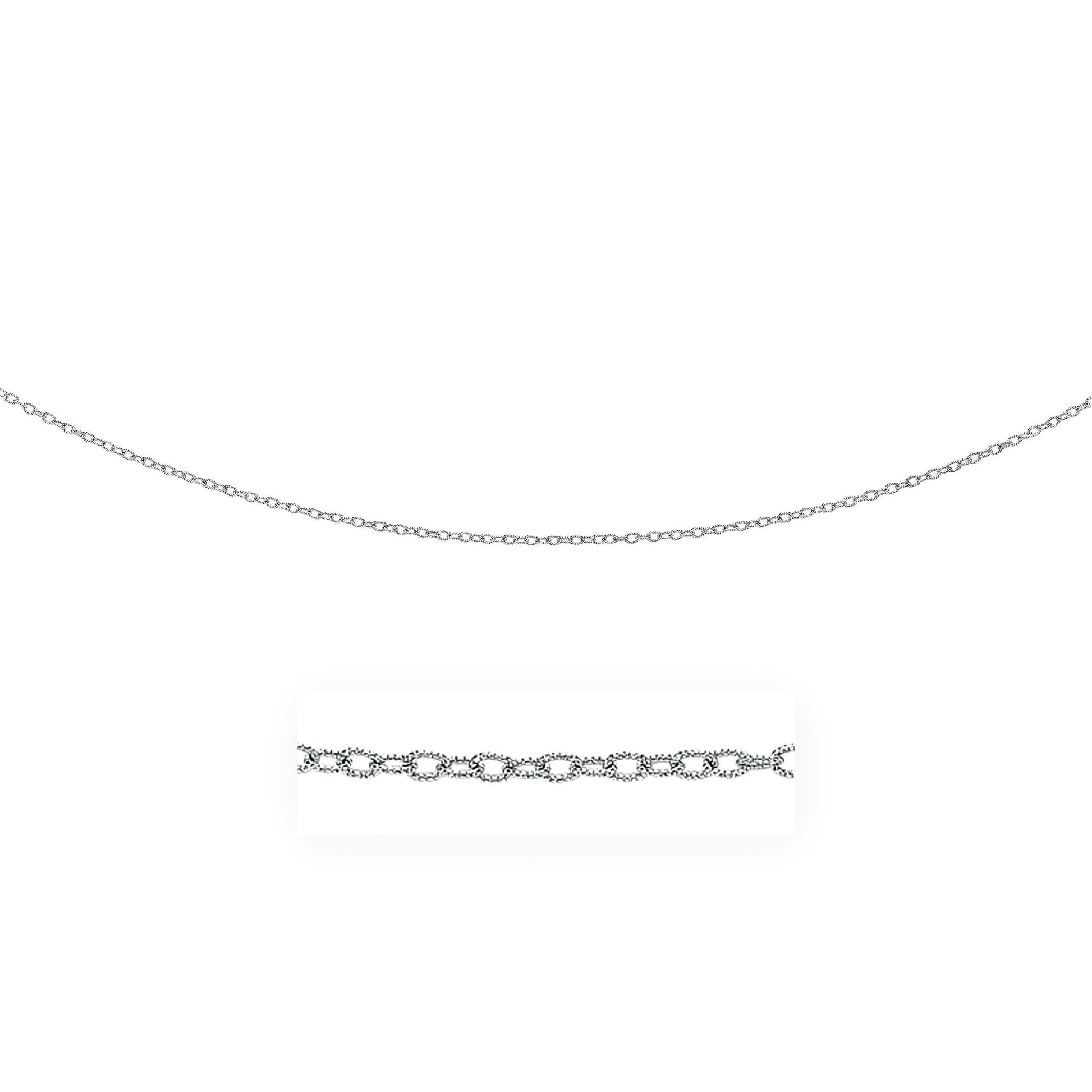 2.5mm 14k White Gold Pendant Chain with Textured Links Bids.com