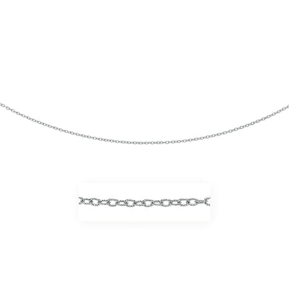 2.5mm 14k White Gold Pendant Chain with Textured Links Bids.com