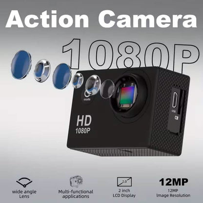 Ultra HD 1080P Action Camera – 140° Wide Angle, Fisheye Lens, LCD Display DailySale